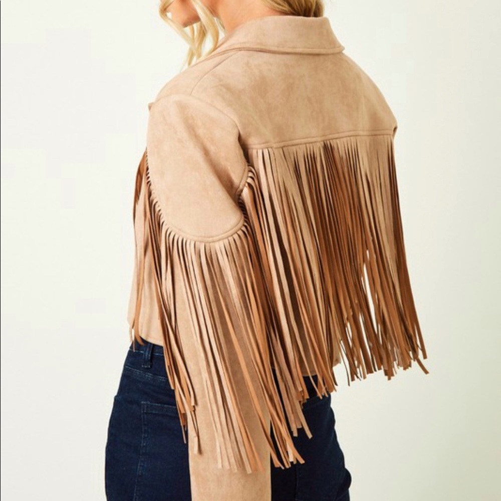 Suede Fringe Jacket - Brown